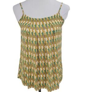 CAbi Seahorse Camisole Tank Yellow Pleated Adjustable Straps #411